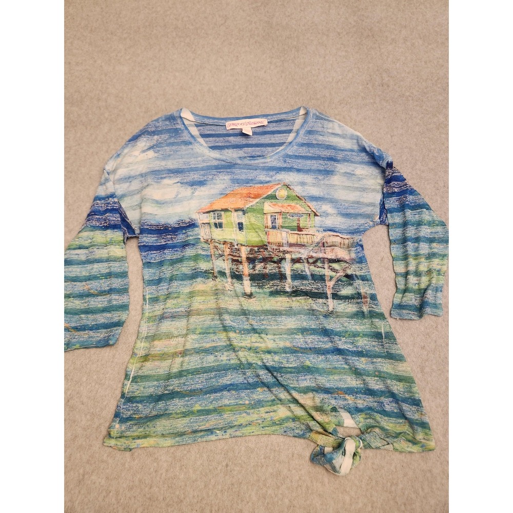 Leoma‎ Lovegrove Shirt Womens Small Artistic Cottage Print Art Top
